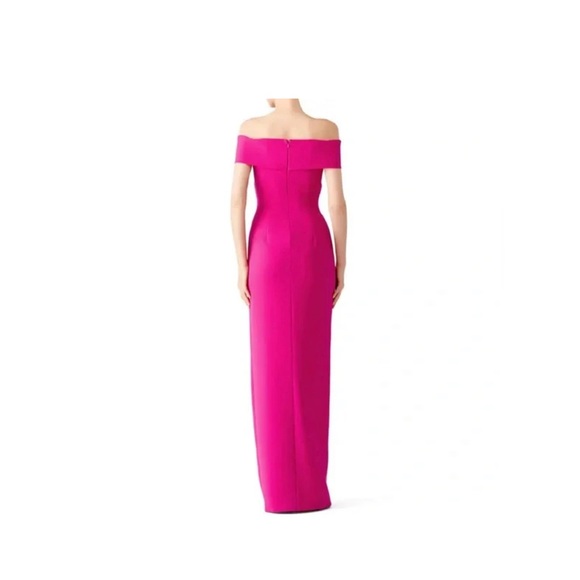 [theia] fuschia off the shoulder gown - Picture 2 of 4